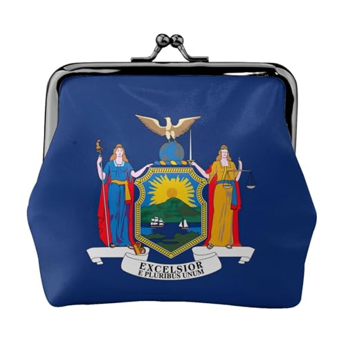 New York Flag Print Kleingeldbörse Damen Münzbörse Kleine Beutel mit Kussschloss, für Münzen, Karten, Kleinigkeiten von XTYGETY