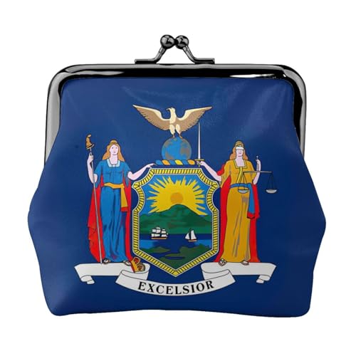 New York State Flag Print Change Purse Women's Coin Purse Small Pouches with Kiss Lock,for Coins Cards Small Items von XTYGETY