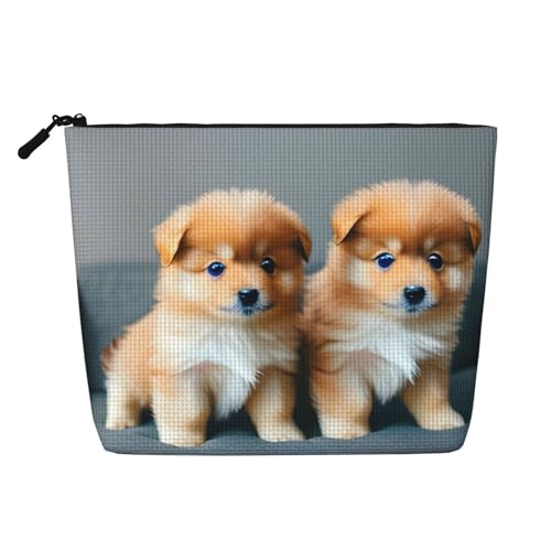 Pomeranians Puppies and Point 1 Print Kulturbeutel Kosmetiktasche Große Kapazität Reise Make-up Tasche für Frauen für den täglichen Gebrauch Reisen, Schwarz , Einheitsgröße Pomeranians Puppies and Point 1 Print Kulturbeutel Kosmetiktasche Große Kapazität Reise Make-up Tasche für Frauen für den täglichen Gebrauch Reisen, Schwarz , Einheitsgröße von XTYGETY