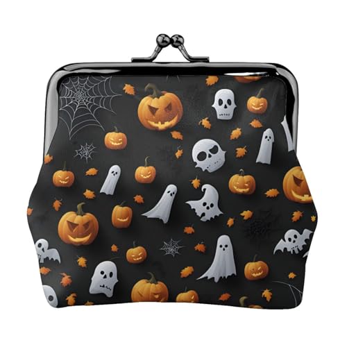 Süßes Halloween-Muster Druck Kleingeldbörse Damen Münzgeldbörse kleine Beutel mit Kussschloss, für Münzen, Karten, kleine Gegenstände von XTYGETY