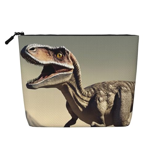 Velociraptor Kulturbeutel mit Dinosaur04-Druck, Kosmetiktasche, große Kapazität, Reise-Make-up-Tasche für Damen, für den täglichen Gebrauch, Reisen, Schwarz , Einheitsgröße von XTYGETY