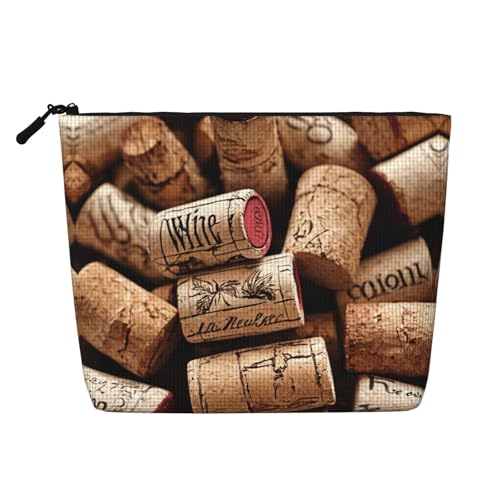 Wine Cork02 Kulturbeutel mit Aufdruck, Kosmetiktasche, große Kapazität, Reise-Make-up-Tasche für Damen, für den täglichen Gebrauch, Reisen, Schwarz , Einheitsgröße Wine Cork02 Kulturbeutel mit Aufdruck, Kosmetiktasche, große Kapazität, Reise-Make-up-Tasche für Damen, für den täglichen Gebrauch, Reisen, Schwarz , Einheitsgröße von XTYGETY