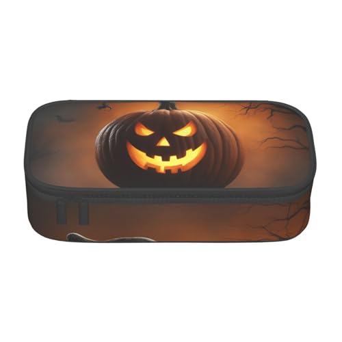 XTYGETY Halloween Ghost Pumpkin 1 Oxford Cloth Pencil Pouch Marker Box Pencil Bag Office College Pen Storage von XTYGETY