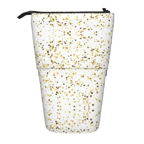 XTYGETY Sparsed Dreamy Stars And Spots Oxford Cloth Pen Case Telescopic Pencil Case Pencil Box Bag Convenient Versatile von XTYGETY