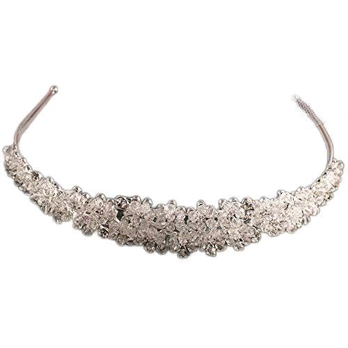 Diamant Tiara handgemachtes silbernes Braut Stirnband Vollkristall Braut Stirnband Vintage Hochzeit Haarschmuck Braut Tiara Abschlussball Krone von XTZYGLFD