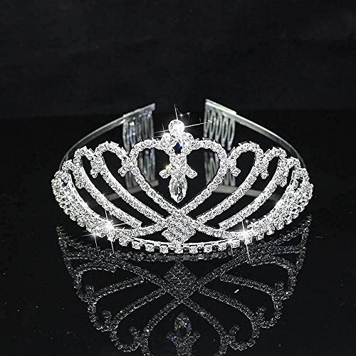 Haarnadel, 5 Farben, Brautkrone, Haarschmuck, Strass-Stirnband, Tiaras, Hochzeit, Party, Abschlussball, Haarschmuck für Frauen (Größe: Silberblau) (A Silberweiß) von XTZYGLFD