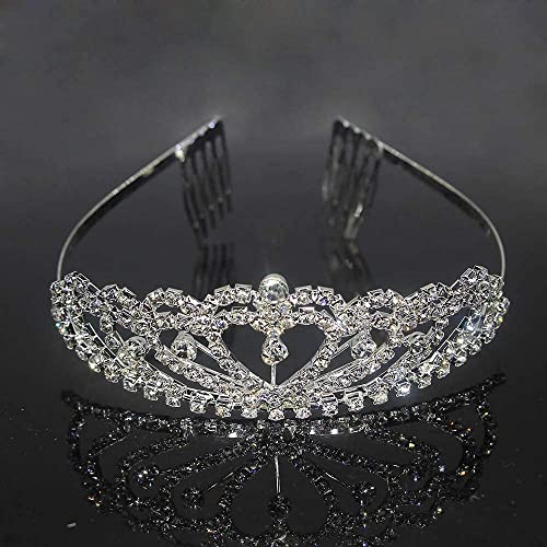 Haarnadel, Brautkrone, versilberte Perlen, Strass, Prinzessinnen-Tiaras für Frauen, Hochzeit, Haarschmuck, Geschenk (Größe: 2) (A 7) von XTZYGLFD