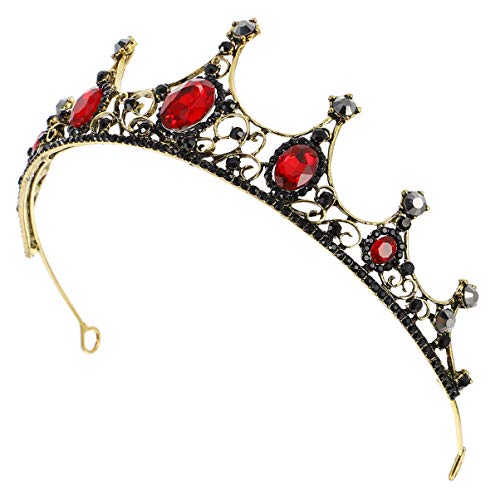 Haarnadel Frauen Prop Strass Hochzeit Tiara Blume Glänzend Schönes Kleid Prinzessin mit Braut Performance Kronen Zubehör Rot Halloween Vintage Dekorationen Prom Tiaras von XTZYGLFD