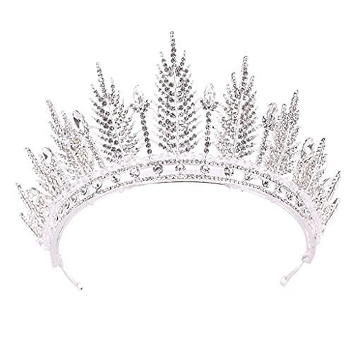 Haarnadel Tiara Krone Stirnband Prinzessin Elegante Krone mit Kämmen Pin für Frauen Mädchen Braut Hochzeit Abschlussball Geburtstagsfeier (Farbe: Silber) (Farbe: Silber) (Silber b) von XTZYGLFD