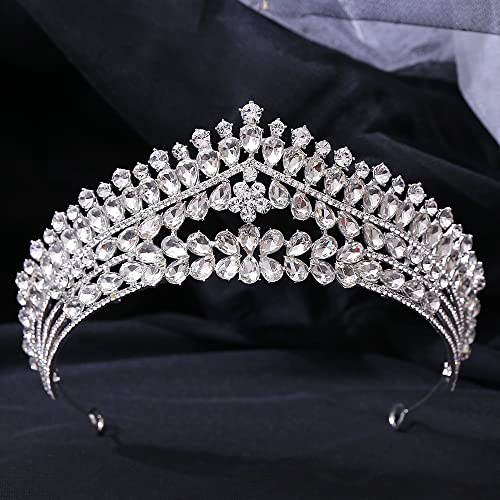 Handgefertigte Kristall-Braut-Tiaras, Kopfschmuck, Kronen, Strass-Festzug-Diadem, Braut-Stirnbänder, Hochzeit, Haarschmuck, Hochzeits-Stirnband von XTZYGLFD