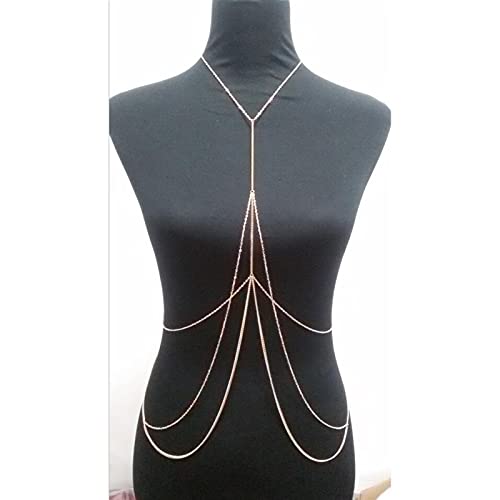 Körperkette – modische Damen-Ketten in Goldfarbe, einzigartiges Design, sexy Bikini-Ketten, Schmuck für Hochzeit, Strand, Körper-Accessoires, Bauch-Taillen-Kette von XTZYGLFD