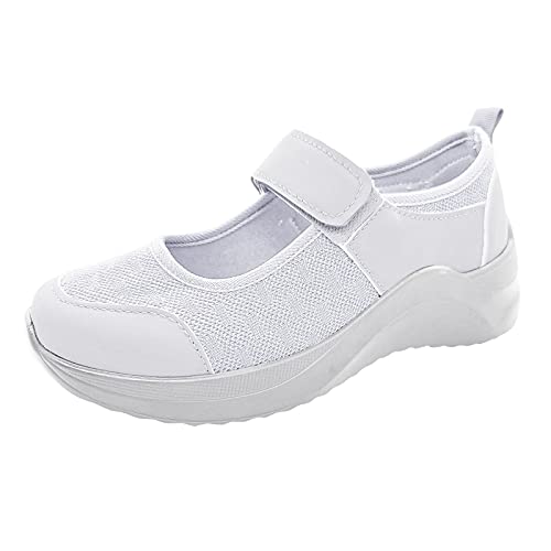 XTZYGLFD Schuhe Damen Sommersandalen Atmungsaktive Mode- und Freizeitschuhe Slip On Outdoor Frauen Casual Stiefel für Frauen Partyschuhe Damen (Weiß 6 UK) von XTZYGLFD