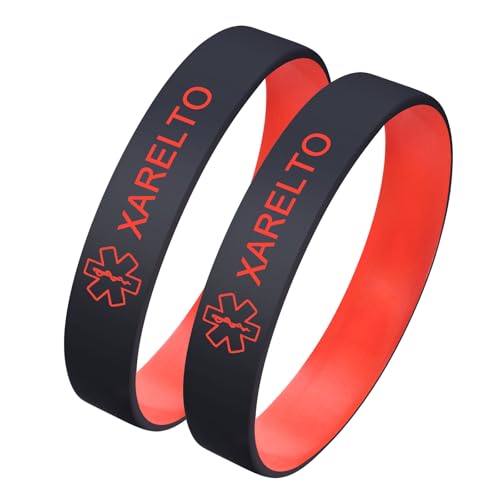 Notfallarmband SOS für Erwachsene - 2 Stk. Personalisierte Alarm Armband für Männer Frauen Medizinisches Armband mit Name Telefonnummer Allergie Silikon-Wasserdichte ID-Armbänder für Sportler Reisende von XUANPAI