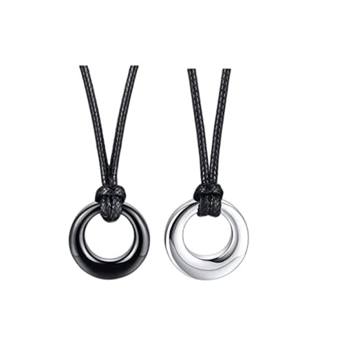 XUANPAI 2 Stück Feuerbestattung Urne Anhänger für Asche Andenken Öffnungsbarer Edelstahl Ringhalter Denkmal Medaillon Urne Halskette Schmuck für Unisex von XUANPAI