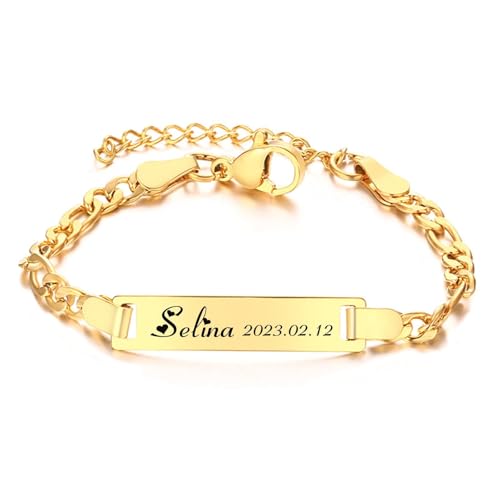XUANPAI Baby Armband mit Namen Taufarmband Mädchen Junge - Armband mit Telefonnummer Kinder Personalisierte Namensarmband mit Gravur Personalisiert Armbänder für Geburt Taufe Geschenke von XUANPAI