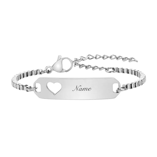 XUANPAI Baby Armband mit Namen Taufarmband Mädchen Junge - Armband mit Telefonnummer Kinder Personalisierte Namensarmband mit Gravur Personalisiert Armbänder für Geburt Taufe Geschenke von XUANPAI