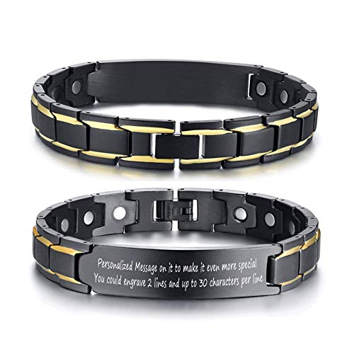 XUANPAI Individuelle Magnetfeldtherapie Armband Graviert Versteckte Liebe Zitat DAD Schmuck Vatertag Weihnachten für Vater Papa Geschenke Form Tochter Sohn von XUANPAI