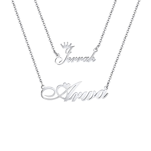 XUANPAI Namenskette Personalisierte Damen Kette, Halskette für Paare, Freundschaft Halskette, 18K Rosegold/Gold Vergoldet Kette mit Name, Geschenk für Herren, Freundin, Mutter, Schwester (NNC-141) von XUANPAI