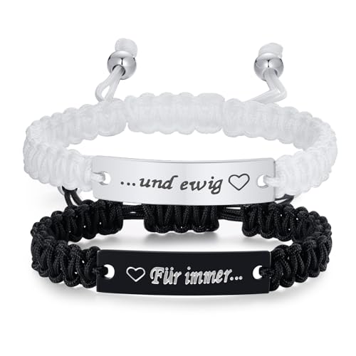 XUANPAI Pärchen Armband Partnerarmbänder - Paar Armbänder Für Immer...und ewig Personalisierte Gravur Armbänder fur Damen Herren ich liebe dich geschenke für Männer Frauen von XUANPAI