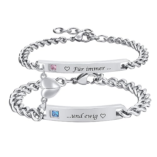 XUANPAI Partnerarmbänder Personalisiert Paar Armband Magnetische - Partner Armband mit Gravur Magnet Couple Armband Familie Armbänder Liebesgeschenke Pärchen Armband Herren Damen von XUANPAI