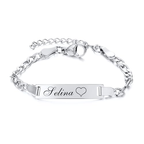 XUANPAI Baby Armband mit Namen Taufarmband Mädchen Junge - Personalisierte Namensarmband mit Gravur Kinderarmband mit Telefonnummer Individuelle Armbänder für Geburt Taufe Geschenke von XUANPAI