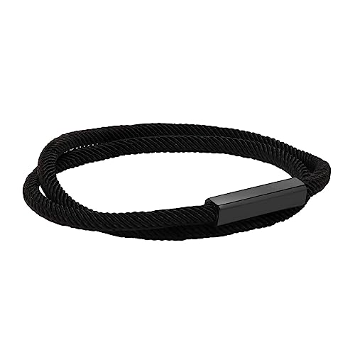 XUANPAI Segeltau Armband Herren Damen | Paracord Armband | Partner Armbänder | Freundschaftsarmband | Geflochtenes Armbänder | Schwarz| Handgelenkgröße: 17.5-19.4cm | Surfer Armband Frauen Manner von XUANPAI