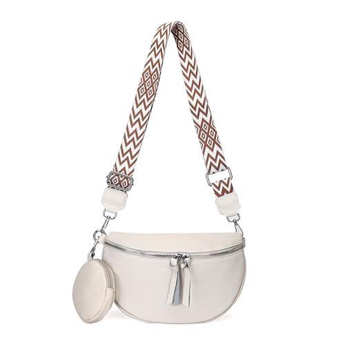 XUANXIE Bauchtasche Damen Stylisch Brusttasche Crossbody Bag Damen umhängetasche Damen Breiter Gurt Veganes Leder Mit Münzgeldbörse für Reisen Einkaufen von XUANXIE