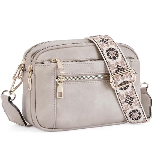 XUANXIKE Damen Umhängetasche mit modernem Design, Crossbody Bag, Mittelgroß, mit Breitem Schultergurt und 4 Fächern von XUANXIE