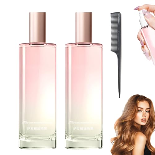 Anti-Frizz Pflegendes Haaröl-Spray, Leichtes Haaröl-Spray, Macht Spliss, Krauses Haar Und Fliegende Haare Geschmeidig Und Verleiht Ihnen Leichten Glanz. (2pcs) von XUANXUANQZ