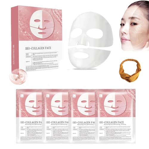 Nifora Bio CollagenPatch, Koreanisches Bio-Collagen-Gesichtspflaster Zur Straffung Und Feuchtigkeitsversorgung, Bio-Collagen Real Deep Patch (1 Box – 4 Stück) von XUANXUANQZ