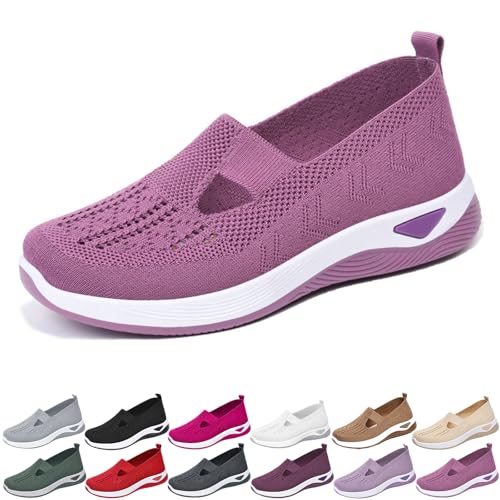 Stanceflex Schuhe für Damen, orthopädische Wanderschuhe für Damen, Fußgewölbeunterstützung, atmungsaktiv, Gehkomfort, rutschfeste Sneaker, breite Weite Sneaker, violett, 40 EU Stanceflex Schuhe für Damen, orthopädische Wanderschuhe für Damen, Fußgewölbeunterstützung, atmungsaktiv, Gehkomfort, rutschfeste Sneaker, breite Weite Sneaker, violett, 40 EU von XUANXUANQZ