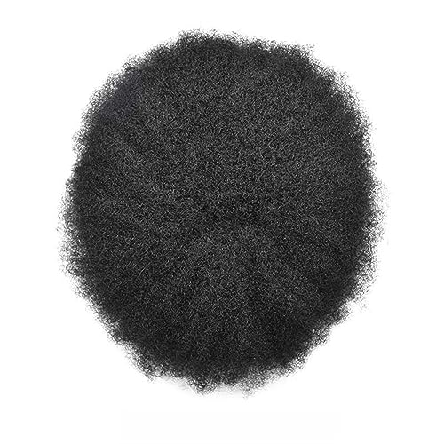 4MM Lockiges Haar Volle Spitze Toupet for Männer Echthaar Systeme Einheit Männer Französisch Spitze Basis Perücke Atmungsaktive männer Perücke (Color : 1B 4MM Wave, Size : 120_5X8) von XUCHIL