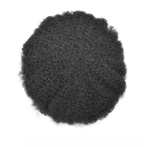 4MM Lockiges Haar Volle Spitze Toupet for Männer Echthaar Systeme Einheit Männer Französisch Spitze Basis Perücke Atmungsaktive männer Perücke (Color : 1B 6MM Wave, Size : 120_5X8) von XUCHIL