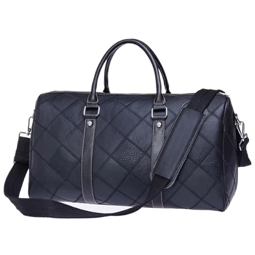 Herren Reisetaschen Handgepäck Echtleder Reisetaschen Ledergepäck Reisetasche Koffer Handtaschen groß/Wochenendtasche(8883-black) von XUCZHAI
