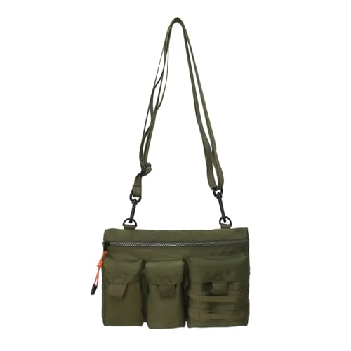 Multi-Pocket-Funktion Nylon Messenger Bags Outdoor Mountain Style Umhängetasche Unisex Casual Bessenger Bag(Green) von XUCZHAI