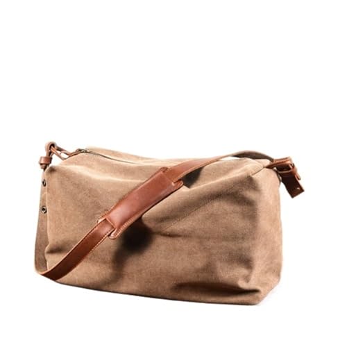 Retro Umhängetasche Messenger Bag Schulter Bewegung Sporttasche Training Freizeit Reisetasche Kurz(Khaki) von XUCZHAI