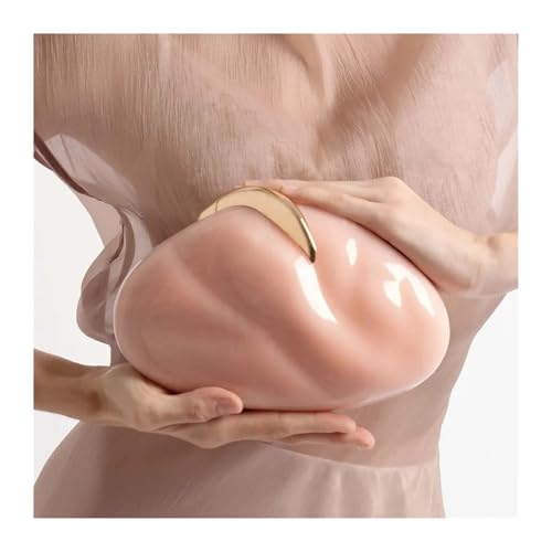 XUCZHAI Blume Oval Eierschale Clutch Tasche Perle Beige Rahmen Geldbörse Frauen Hochzeit Abend Party Süße Elfenbein Handtasche Mini Strand Taschen(Dark Grey) von XUCZHAI