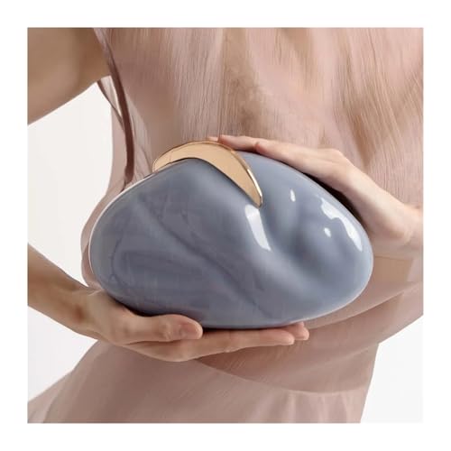 XUCZHAI Blume Oval Eierschale Clutch Tasche Perle Beige Rahmen Geldbörse Frauen Hochzeit Abend Party Süße Elfenbein Handtasche Mini Strand Taschen(Gold) von XUCZHAI