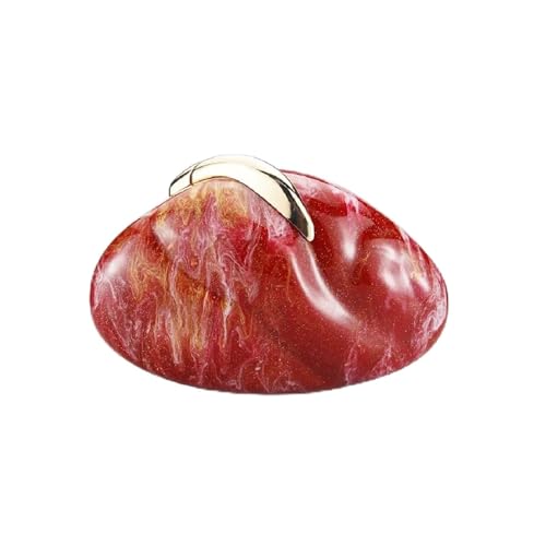 XUCZHAI Blume Oval Eierschale Clutch Tasche Perle Beige Rahmen Geldbörse Frauen Hochzeit Abend Party Süße Elfenbein Handtasche Mini Strand Taschen(MULTI) von XUCZHAI