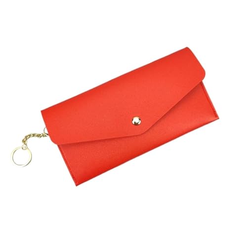XUCZHAI Damen Geldbörse Lange Trend Schlanke PU Leder Multi-Card Tasche Kreditkartenhalter Hasp Clutch Geldbeutel Handtasche(Red) von XUCZHAI