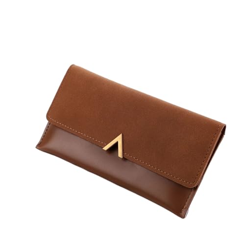 XUCZHAI Damen Geldbörsen Hasp Lady Geldbeutel Reißverschluss Münzgeldbörse Frau Umschlag Brieftasche Geldkarten ID Halter Taschen Tasche(Brown) von XUCZHAI