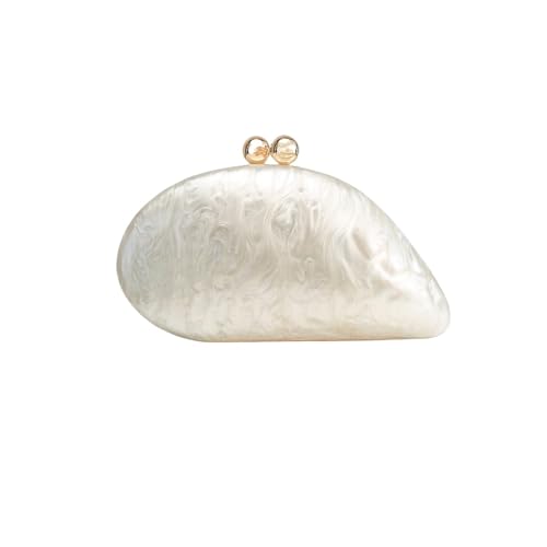 XUCZHAI Damentasche, modische und personalisierte Abendtasche, einzelne Schultertasche, Umhängetasche, süße Geldbörse in Elfenbeinfarbe mit Perlen(C- 84white1) von XUCZHAI