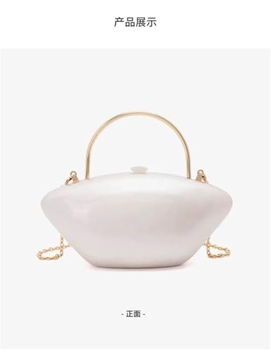 XUCZHAI Damentasche, modische und personalisierte Abendtasche, einzelne Schultertasche, Umhängetasche, süße Geldbörse in Elfenbeinfarbe mit Perlen(C-87 bai) von XUCZHAI