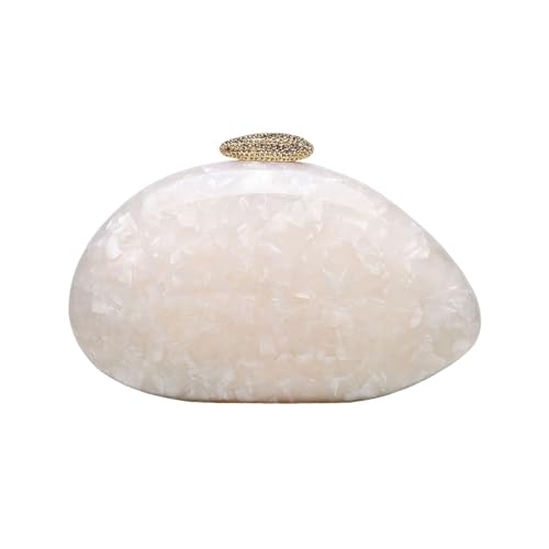 XUCZHAI Damentasche, modische und personalisierte Abendtasche, einzelne Schultertasche, Umhängetasche, süße Geldbörse in Elfenbeinfarbe mit Perlen(C- 97white1) von XUCZHAI