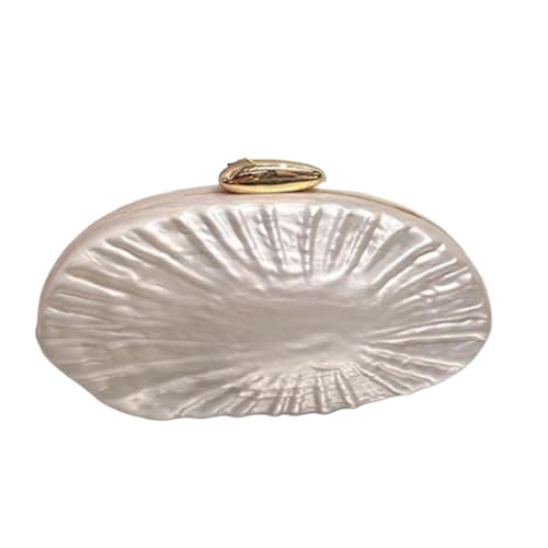 XUCZHAI Diagonale Umhängetasche Shell Plissee Unregelmäßige Damentasche Mode Hochzeit Bankett Tasche Clutch Bag von XUCZHAI