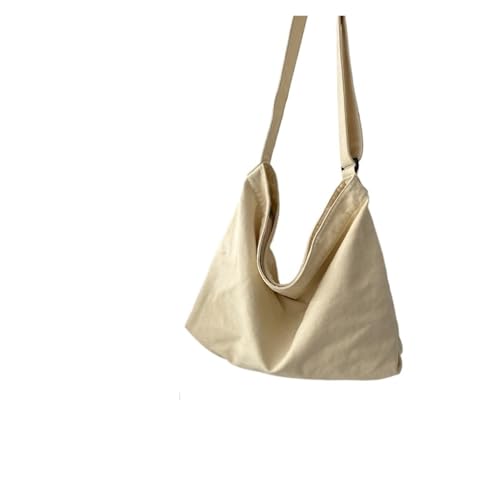 XUCZHAI Einfache Messenger Taschen Künstlerische Gewaschen Frauen Schräge Straddle Leinwand Tasche Große Kapazität Student Schulter Freizeit Einkaufen(White) von XUCZHAI