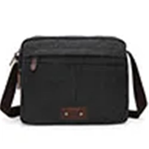 XUCZHAI Einzelne Umhängetasche Canvas Trvel Freizeit College Student Messenger Bags for Männer und Frauen(Black) von XUCZHAI