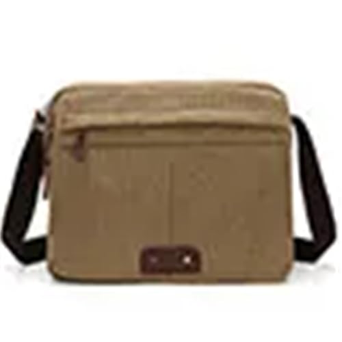 XUCZHAI Einzelne Umhängetasche Canvas Trvel Freizeit College Student Messenger Bags for Männer und Frauen(Khaki) von XUCZHAI