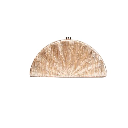 XUCZHAI Frau fächerförmige Abend Clutch Mode Kette Schulter Umhängetasche Luxus Hochzeit Party Handtasche Tasche(Champagne) von XUCZHAI