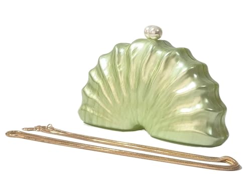 XUCZHAI Grüne Marmorschale PVC-Harz Perlen Griff Box Kupplungen Frauen Schulter Tote Abend Party Günstige Handtasche und Geldbörse Taschen(Snake chain) von XUCZHAI